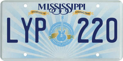 MS license plate LYP220