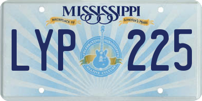 MS license plate LYP225