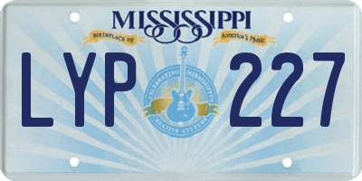 MS license plate LYP227