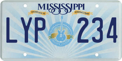 MS license plate LYP234