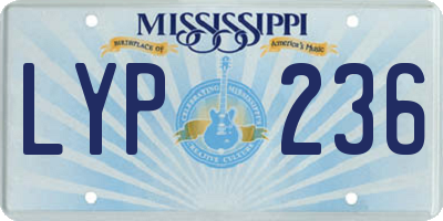 MS license plate LYP236