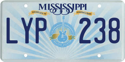 MS license plate LYP238