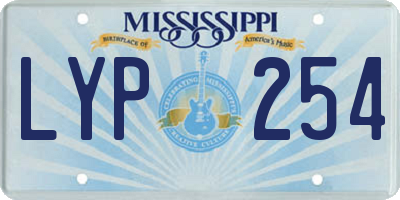 MS license plate LYP254