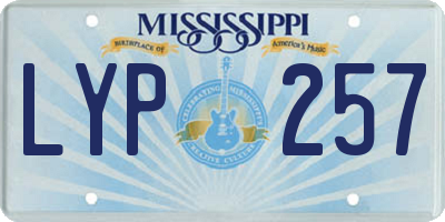 MS license plate LYP257