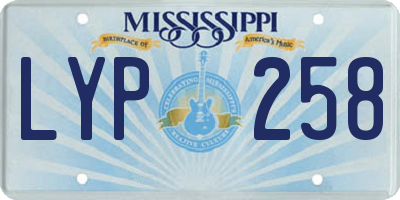 MS license plate LYP258