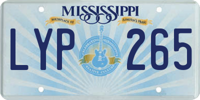 MS license plate LYP265