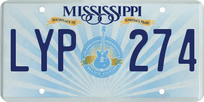 MS license plate LYP274