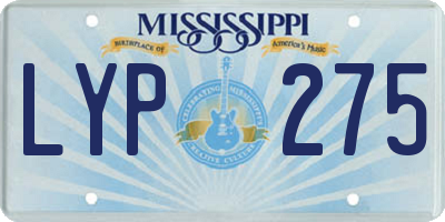 MS license plate LYP275