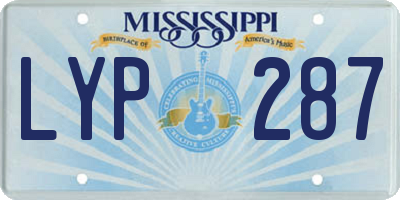 MS license plate LYP287