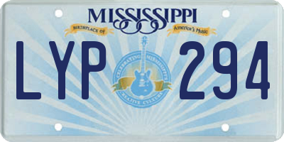MS license plate LYP294