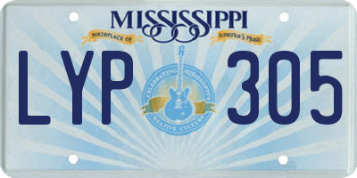 MS license plate LYP305