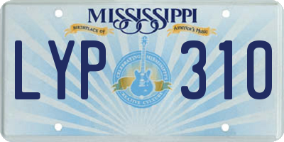 MS license plate LYP310