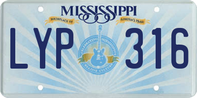 MS license plate LYP316