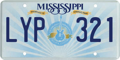 MS license plate LYP321