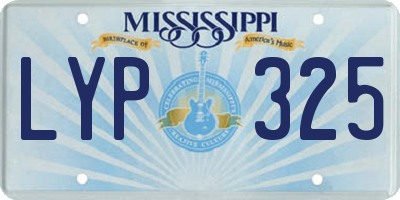 MS license plate LYP325