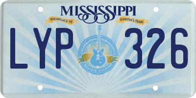 MS license plate LYP326