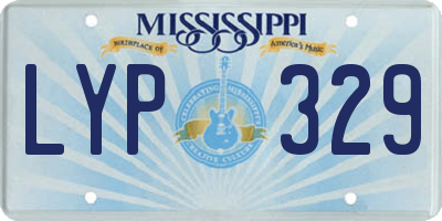 MS license plate LYP329