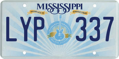 MS license plate LYP337