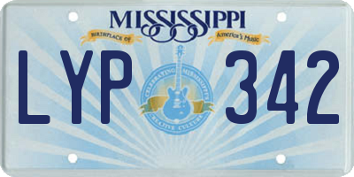 MS license plate LYP342