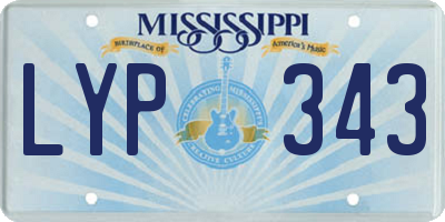 MS license plate LYP343