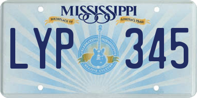 MS license plate LYP345