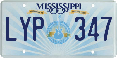 MS license plate LYP347