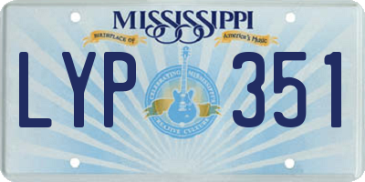 MS license plate LYP351
