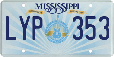 MS license plate LYP353