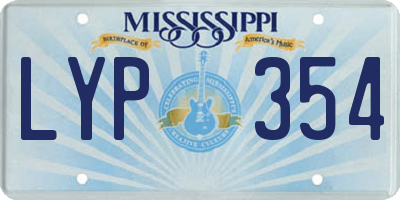 MS license plate LYP354