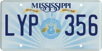 MS license plate LYP356