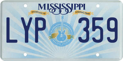 MS license plate LYP359