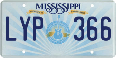 MS license plate LYP366