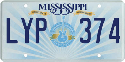 MS license plate LYP374