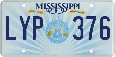 MS license plate LYP376