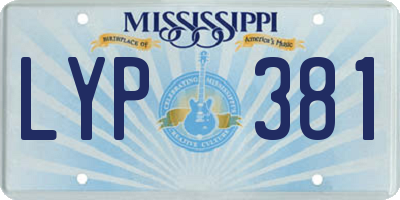 MS license plate LYP381