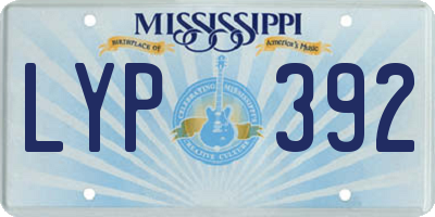 MS license plate LYP392