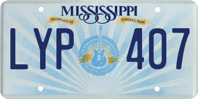 MS license plate LYP407