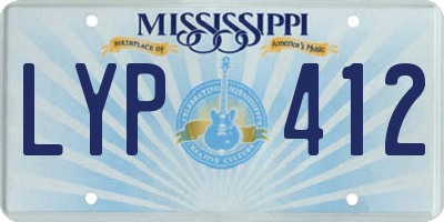 MS license plate LYP412
