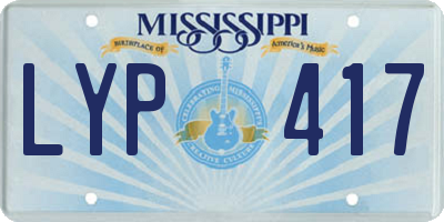 MS license plate LYP417