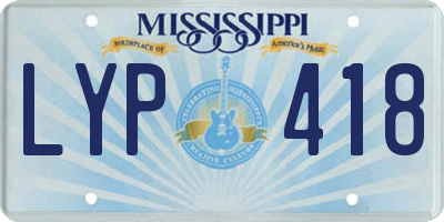 MS license plate LYP418