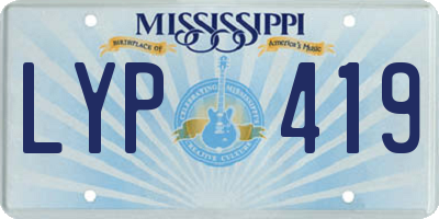 MS license plate LYP419