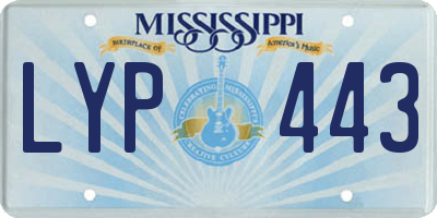 MS license plate LYP443