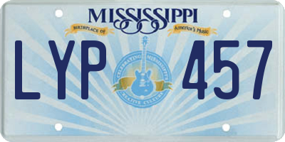 MS license plate LYP457