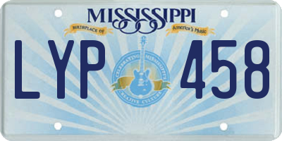 MS license plate LYP458
