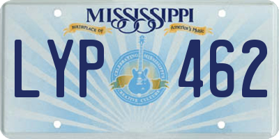 MS license plate LYP462