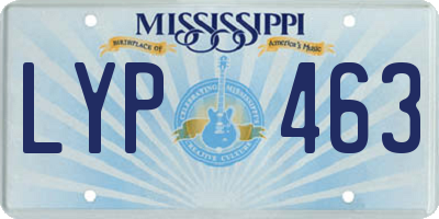 MS license plate LYP463