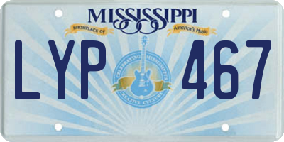 MS license plate LYP467