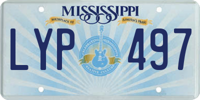 MS license plate LYP497