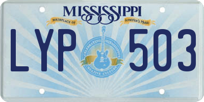 MS license plate LYP503