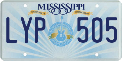 MS license plate LYP505